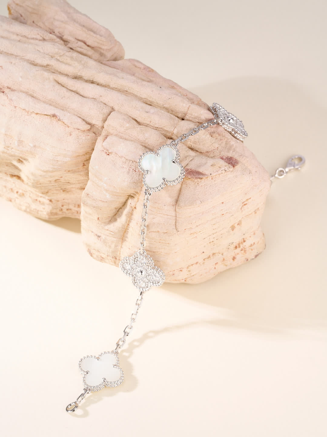 Van Cleef & Arpels Alhambra White Opal Bracelet